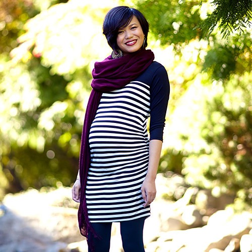 stripe maternity dress