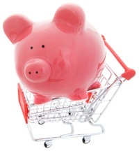 Piggy Bank in Grocery Cart