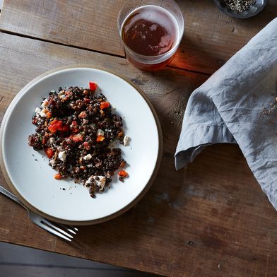Deborah Madison's Lentil Salad with Mint, Roasted Peppers, and Feta Cheese