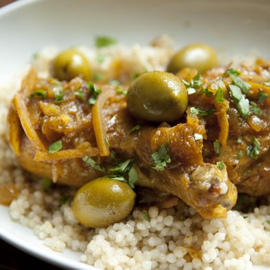 Braised Moroccan Chicken and Olives 