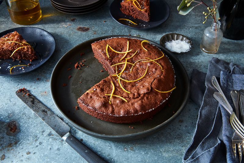 Chocolate Torte with Almonds and Sea Salt 