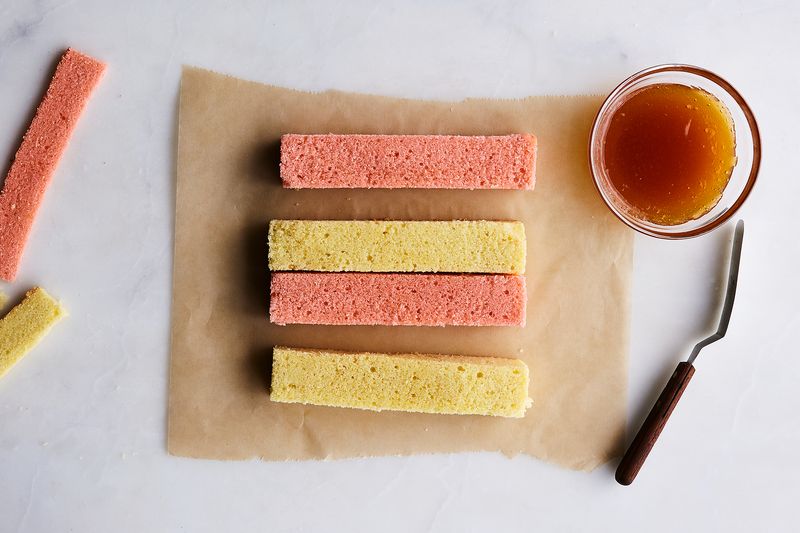 Once baked, you want to cut them into 4 rectangles like these.