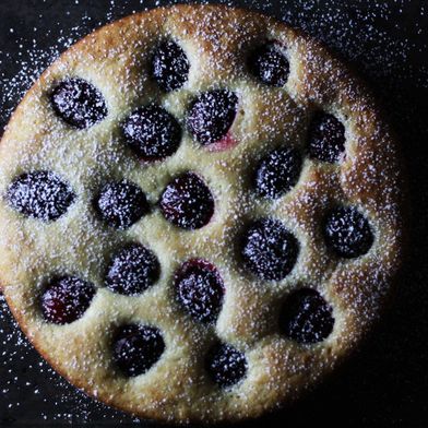 Olive Oil Ricotta Cake with Plums