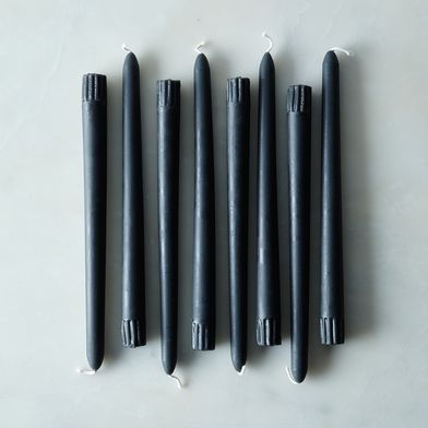 Tapered Black Candles (Set of 8)