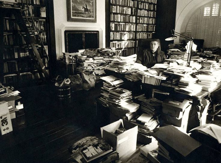 louis l'amour in his large home library