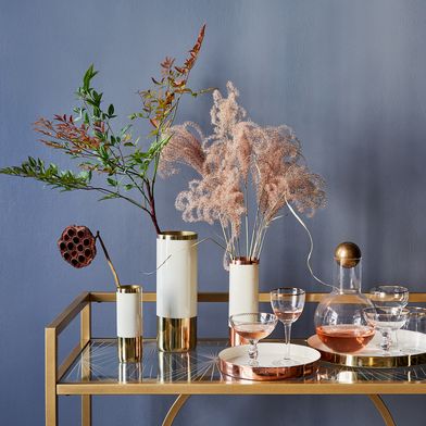 Copper, Brass, and Enamel Louise Vases