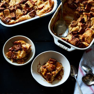 Julia Turshen's Angel Food Bread Pudding with Butterscotch Sauce 