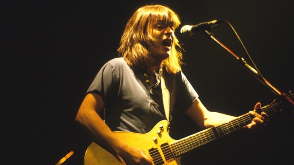 AC/DC guitarist and songwriter Malcolm Young performing in Bloomington, Minn., in 1985.