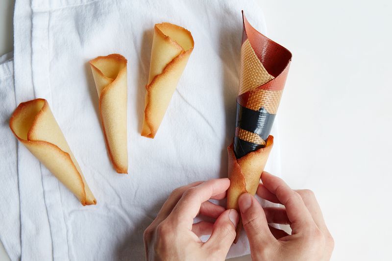 How to Make Tiny, Adorable Ice Cream Cones from Tuile Cookies