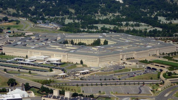 An aerial view of The Pentagon from Washington, DC on August 25, 2013.