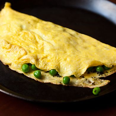 Petite Pea Omelet with Mint and Mascarpone