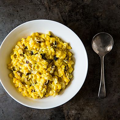 Kevin Gillespie's Creamless Creamed Corn with Mushrooms and Lemon