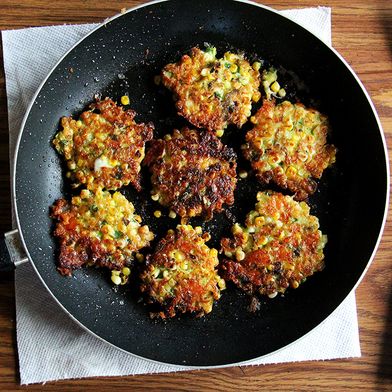 Corn Fritters with Cheddar and Scallions
