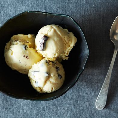 Malted Vanilla Ice Cream with Chocolate-Covered Pretzels