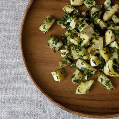 Artichokes with Parsley and Preserved Lemon Pesto