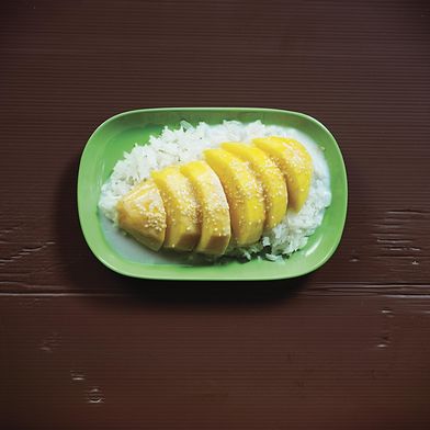 Khao Niaw Mamuang (Sticky Rice with Mango and Salty-Sweet Coconut Cream) 