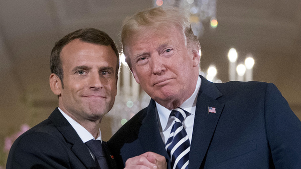 President Trump and French President Emmanuel Macron during an appearance at the White House on Tuesday.