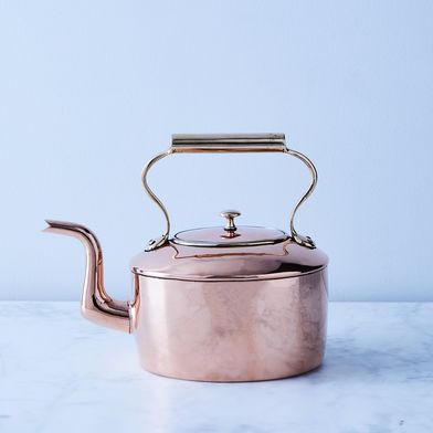 Vintage Copper English Large Oval Kettle, Mid 19th Century