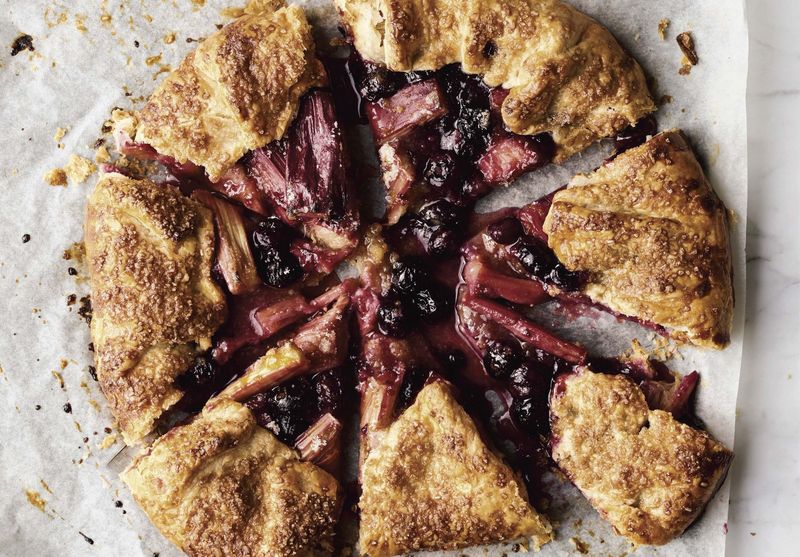 Rhubarb and Blueberry Galette