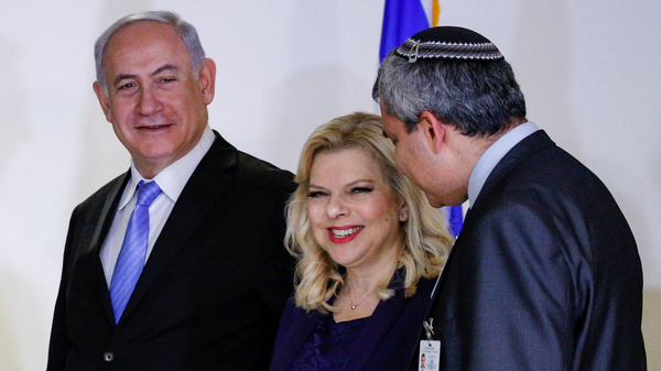 Sara Netanyahu, wife of Israeli Prime Minister Benjamin Netanyahu (left), is charged with fraud and breach of trust over her ordering of food from pricey restaurants for private meals.